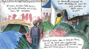 Illustration de l'article L'enfer des camps de réfugiés de Moria, raconté en BD par Judith Vanistendael