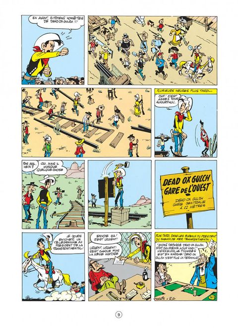 Aperçu de l'album Lucky Luke (Dupuis) tome 9 - Des Rails sur la Prairie