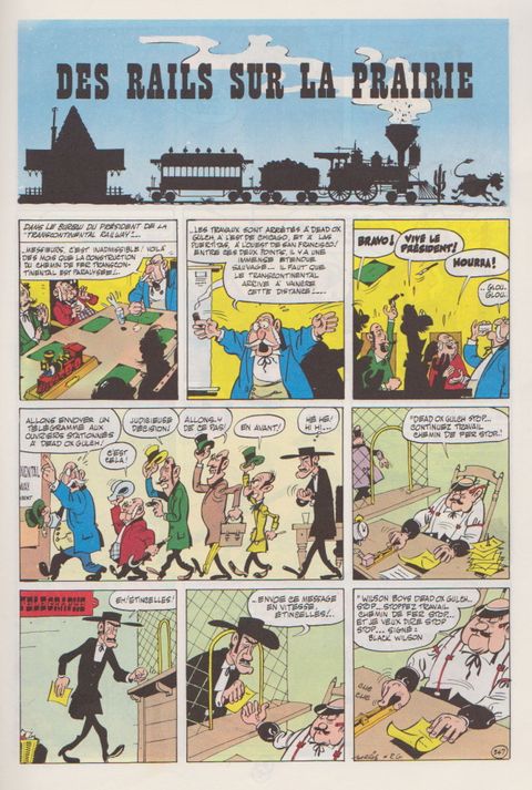 Aperçu de l'album Lucky Luke (Dupuis) tome 9 - Des Rails sur la Prairie