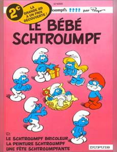Couverture de l'album Le bébé Schtroumpf/Le Schtroumpf bricoleur/La peinture Schtroumpf/Une fête Schtroumpfante