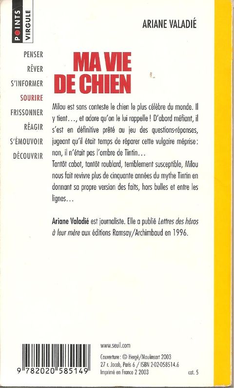 Aperçu de l'album Tintin (Monographie par personnage) tome 1993 - "Ma vie de chien" - Entretien avec Milou
