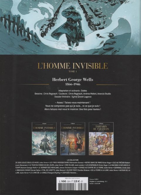 Aperçu de l'album Les grands classiques de la litterature en bande dessinee  tome 31 - L’homme invisible -1