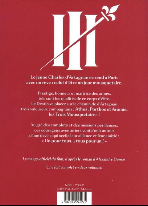 Aperçu de l'album Les Trois Mousquetaires tome 1 - Le manga officiel du film