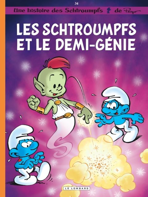 Couverture de l'album Les Schtroumpfs Lombard - Tome 34 - Les Schtroumpfs et le demi-génie