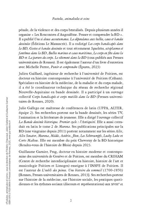 Aperçu de l'album Pustules, animalcules et soins - Le corps sanitaire dans la BD