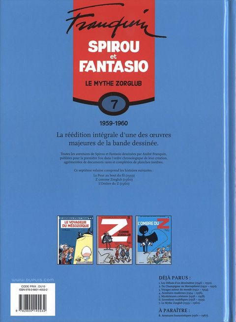 Aperçu de l'album Spirou et Fantasio (Int. Chronologique) tome 7 - Le Mythe Zorglub (1959-1960)