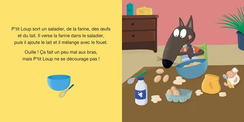 Aperçu de l'album P'tit Loup mes comptines pour m'endormir - P'tit Loup fait des crêpes 