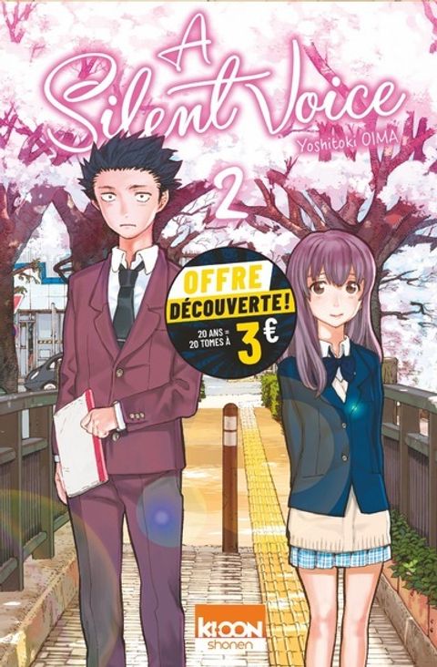Couverture de l'album A silent voice T2 - Opération manga Ki-oon à petit prix - 20 ans 20 tomes