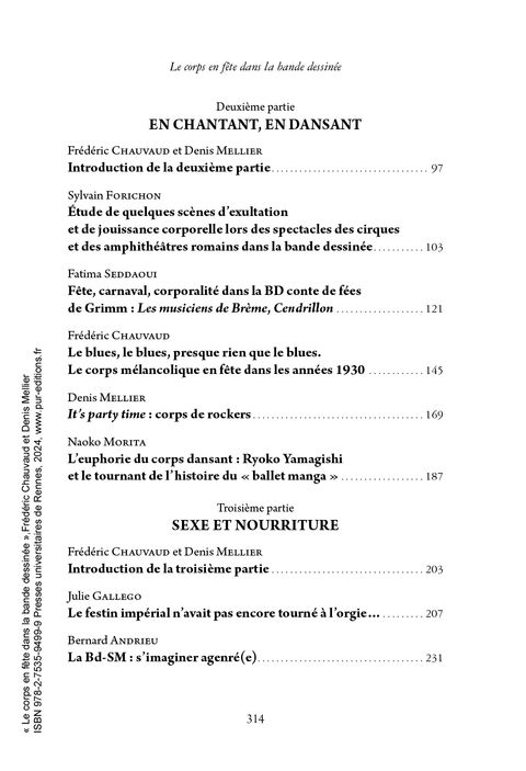 Aperçu de l'album Le corps en fête dans la bande dessinée