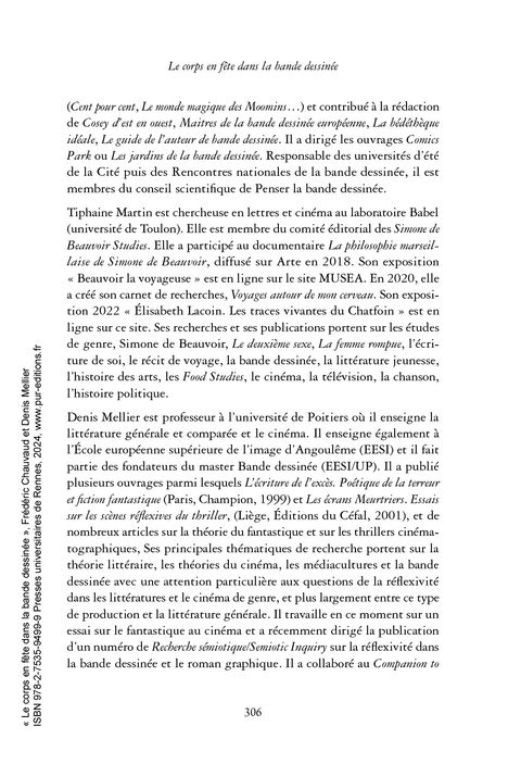 Aperçu de l'album Le corps en fête dans la bande dessinée