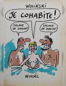 Aperçu 1 de l'album Wolinski (One-Shot) tome 1986 - Je cohabite ! Salaud de gauche ! Salaud de droite !
