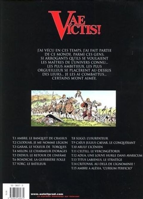 Aperçu de l'album Vae Victis tome 15 - Ambre A Alesia Cursum Perficio
