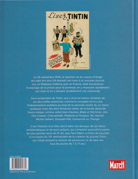 Aperçu de l'album Le Journal de Tintin (Autour du) tome 2016 - La saga  du journal Tintin de 1946 à 1988 (Héros, rêves, humour et aventures)