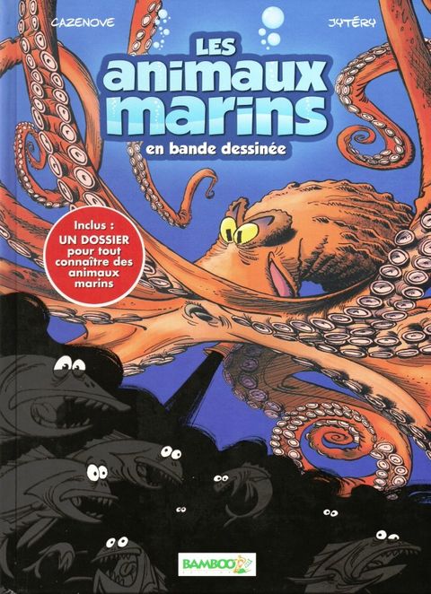 Couverture de l'album Les animaux marins en bande dessinée 