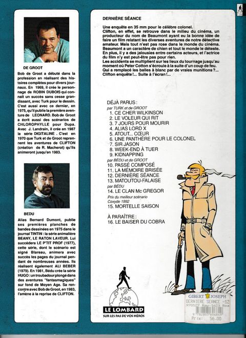 Aperçu de l'album Clifton tome 12 - Dernière Séance