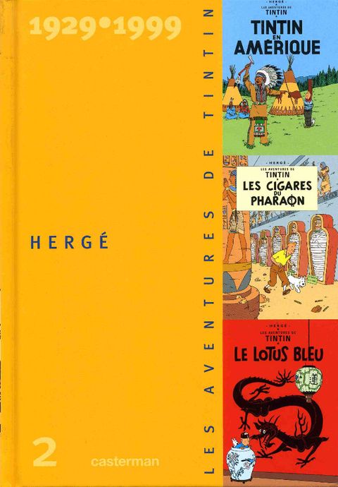 Couverture de l'album Tintin en Amérique / Les cigares du Pharaon / Le Lotis bleu