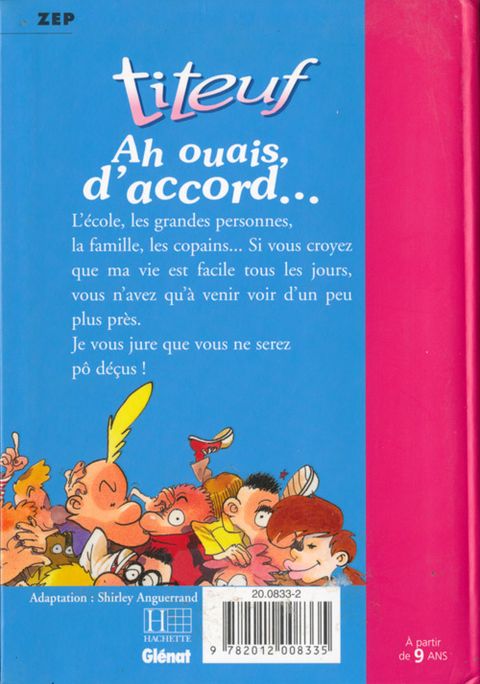 Aperçu de l'album Titeuf (Bibliothèque Rose) tome 9 - Ah ouais, d'accord...