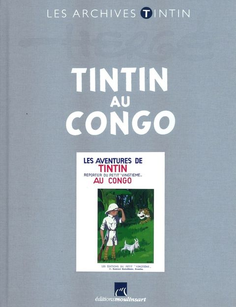 Couverture de l'album Tintin au Congo (N&B)