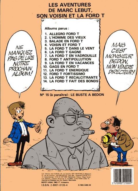 Aperçu de l'album Marc Lebut et son voisin tome 4 - Voisin et Ford T