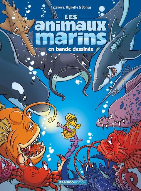 Couverture de l'album Les animaux marins en bande dessinée 
