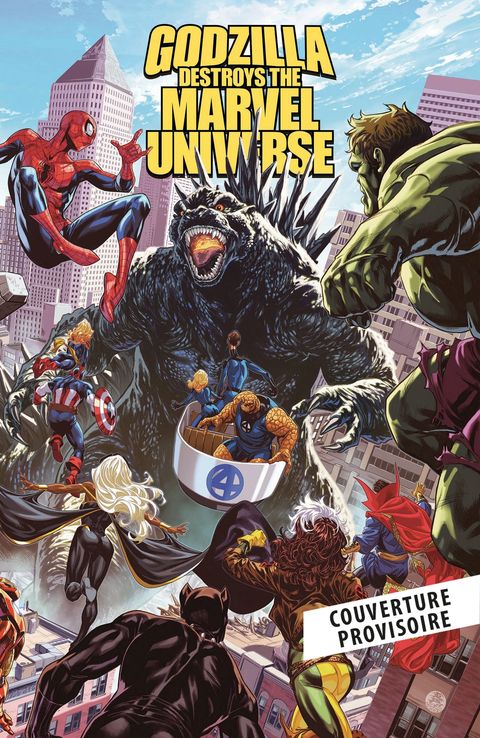 Couverture de l'album Godzilla destroys the Marvel Universe