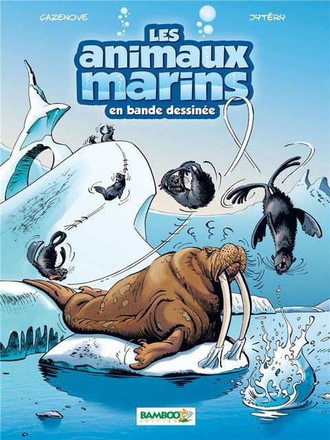 Couverture de l'album Les animaux marins en bande dessinée 