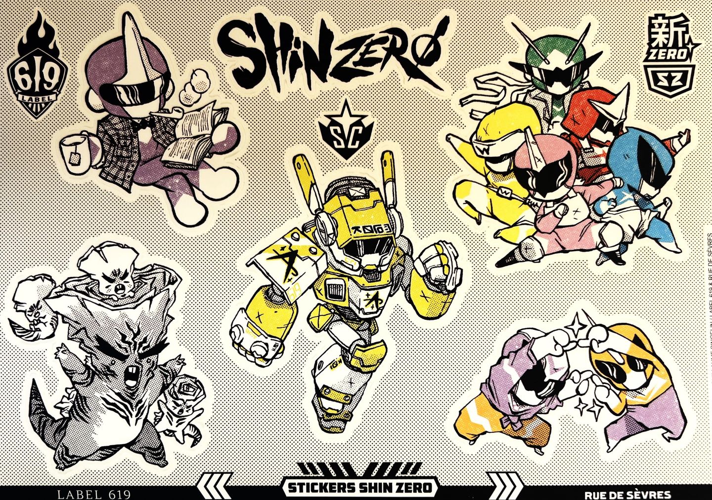 Shin zero stickers