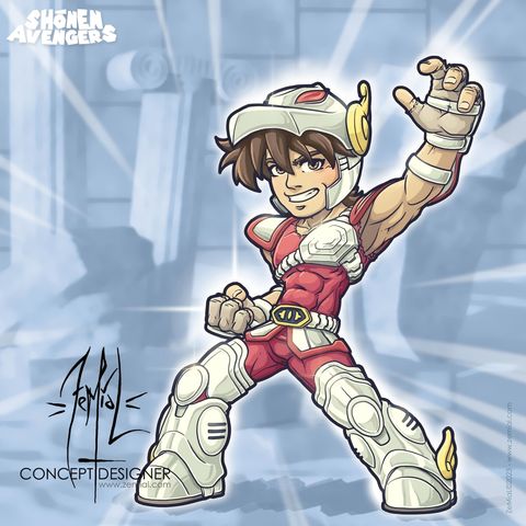 Print exclusif by zemial saint seiya signé (shonen avengers)