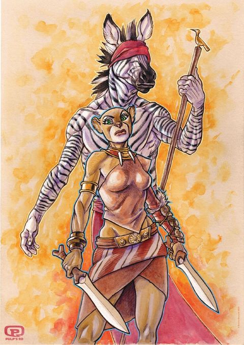 L'ogre lion par bruno bessadi - print exclusif A4 signé -