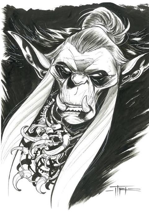 Nerrom print A4 par marco itri - signé - les terres d'arran - orcs et gobelins