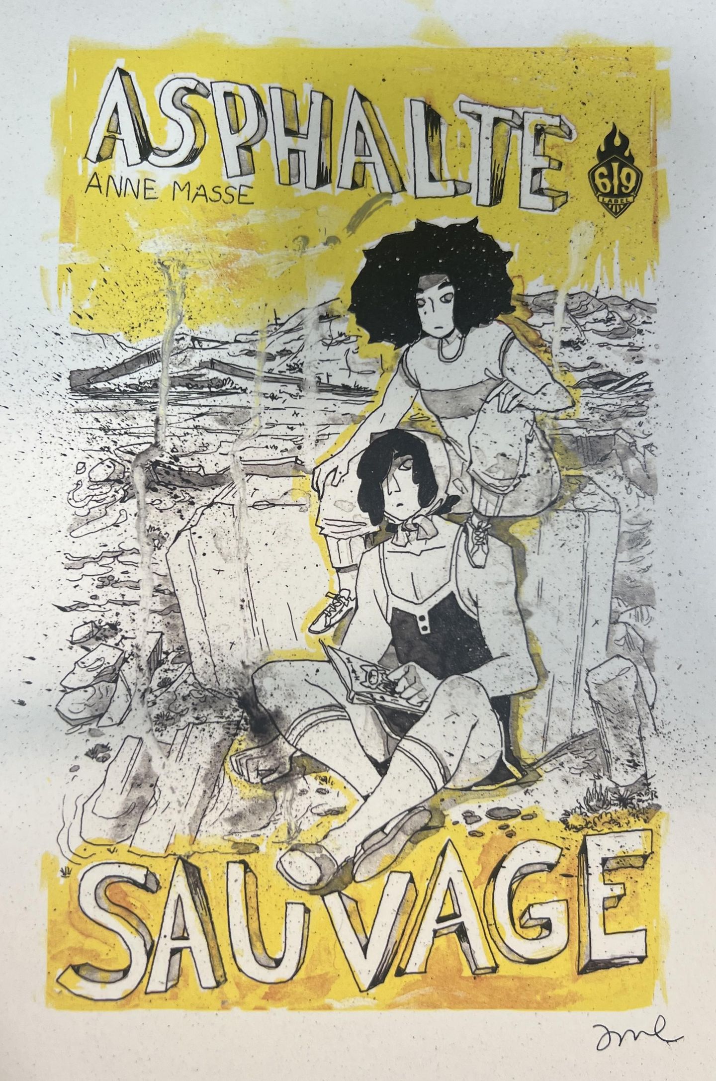 Ex-Libris Asphalte sauvage - signé par Anne Masse