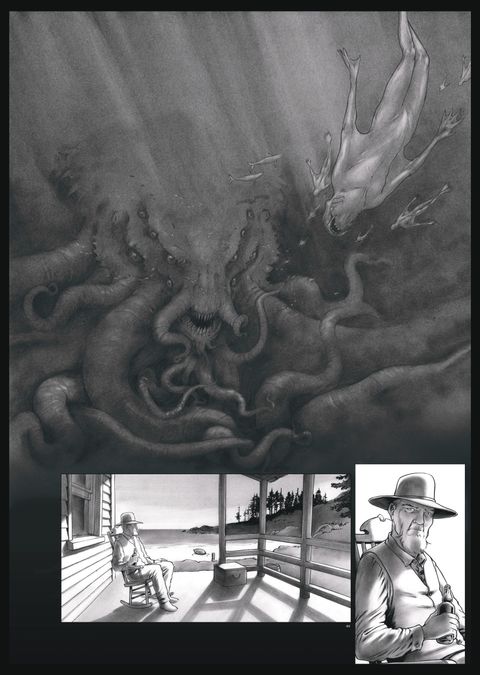 Print exclusif "sideshow" reproduction au format A3 de la planche 49 du tome 2 "cthulhu"