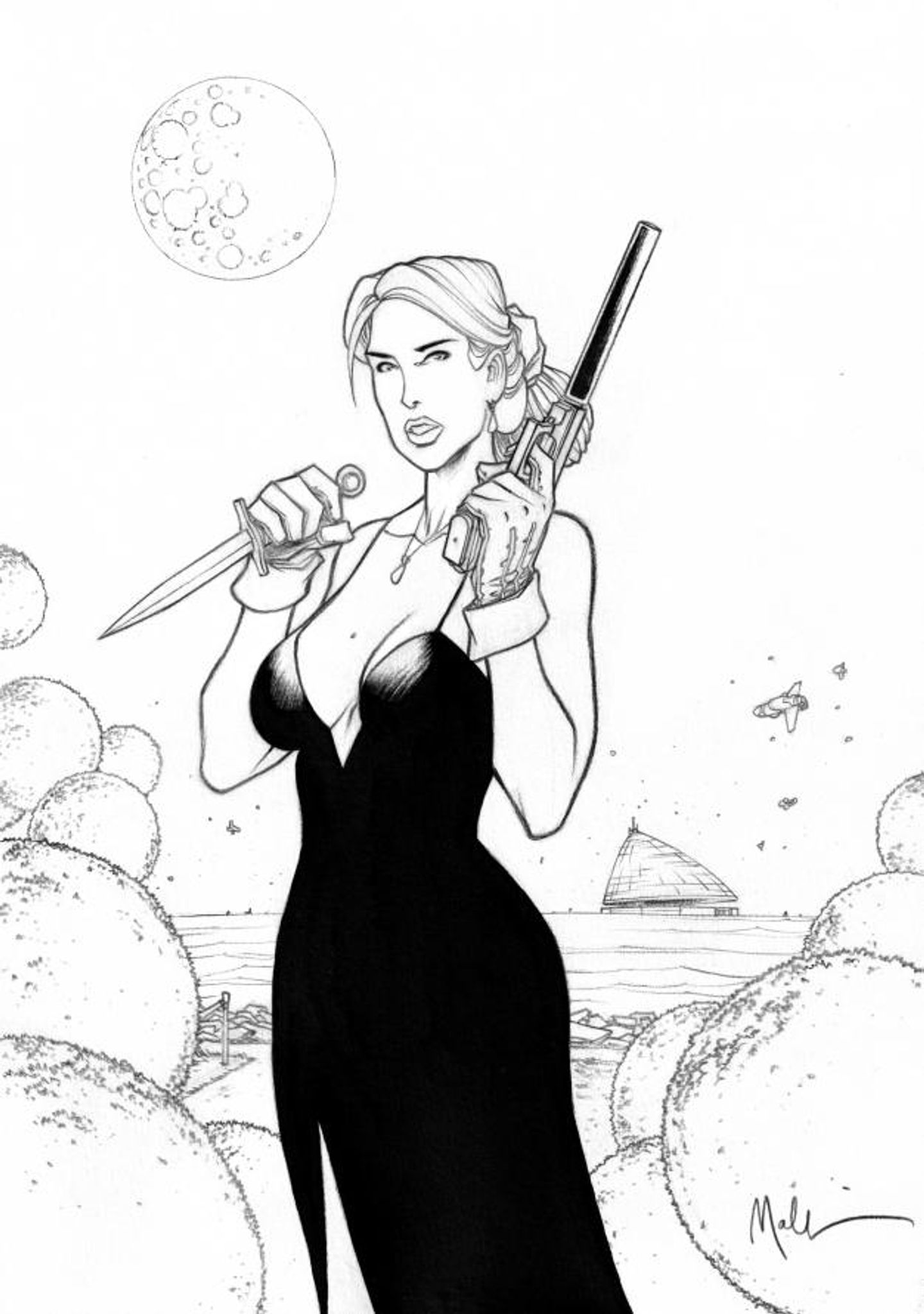 Ex-Libris Golden city Illustration