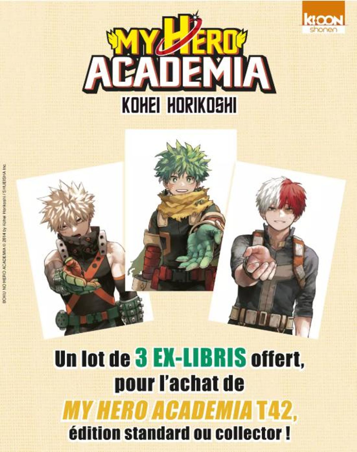 Pack de 3 Ex-Libris My Hero Academia T42