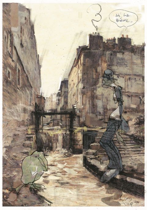 La grenouille et l'oiseau par lucas nine print A4 signé